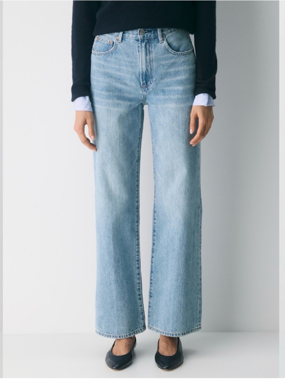 Denim Forum Light Blue Wide Leg Jeans